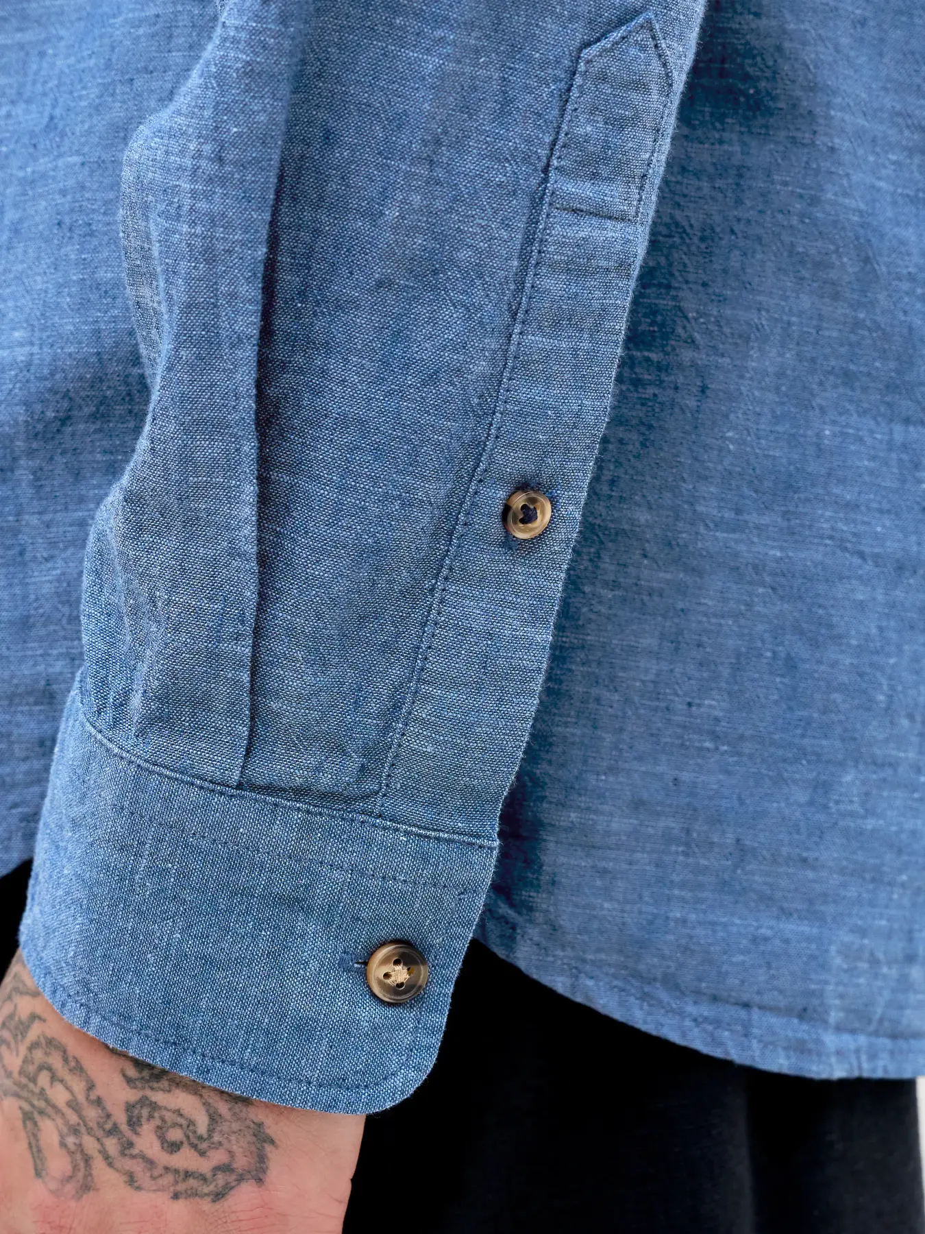 Camisa mao Lino Summer Blend Band Azul Jack & Jones - Imagen 6