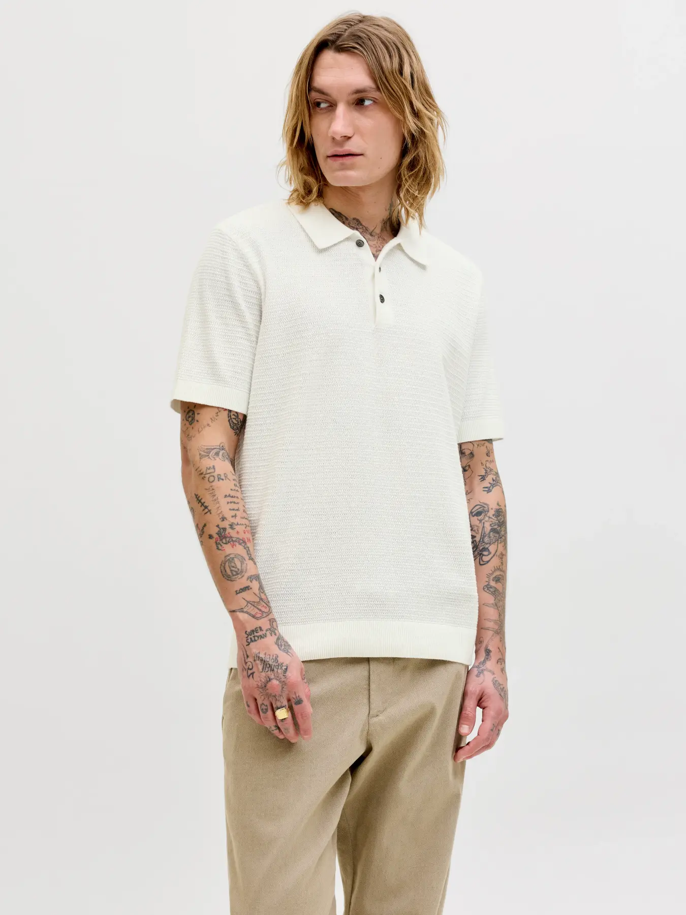 Polo Punto Premium Bluriley Blanco Jack & Jones - Imagen 3