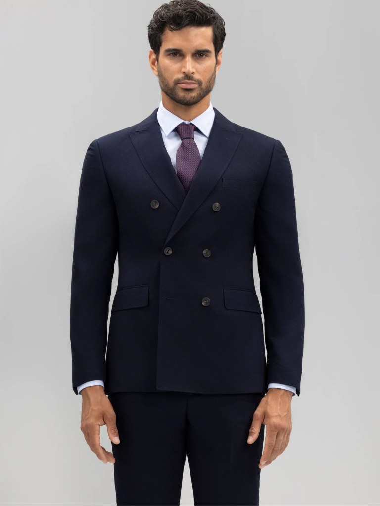 Americana Cruzada Traje Slim Falso Liso Crutokio Boston